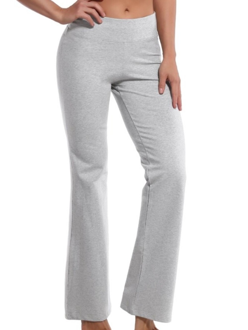 35" Cotton Bootcut Yoga/ Leggings heathergray